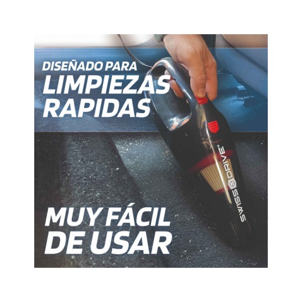 Aspirador de Mano Potente 12V 120W Aspiradora Coche con Filtro Lavable Hepa con Cable 4,5M