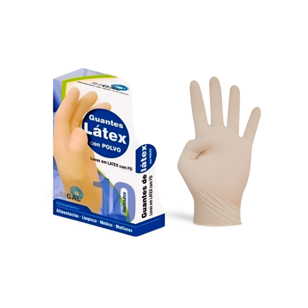 Guantes desechables Látex con Polvo Talla S 10 unidades