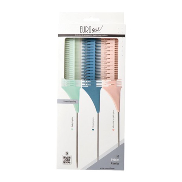 Eurostil colores set peines mechas 3un
