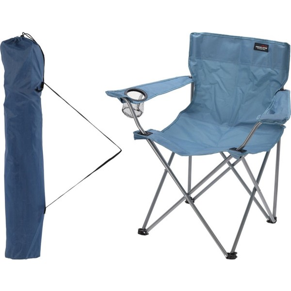 Silla de camping plegable, azul, 51 x 42 x 81 cm