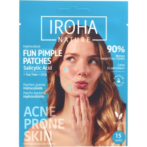 Iroha Nature Parches para Granos y Espinillas 15 Unidades con Ácido Salicílico