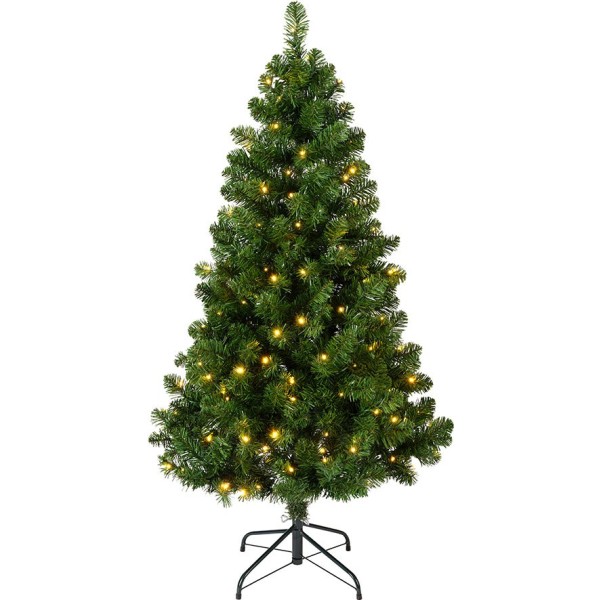 árbol de navidad pino imperial, uso interior, multifunción, blanco cálido, 170 leds, ø97 x 150 cm
