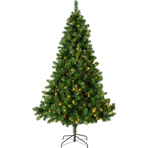 árbol de navidad pino imperial, uso interior, multifunción, blanco cálido, 260 leds, ø117 x 180 cm