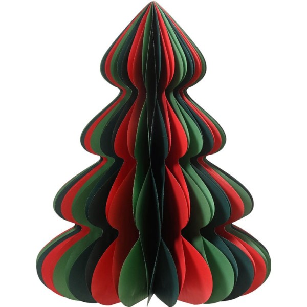 árbol de papel con purpurina dorada, ø48 x 60 cm