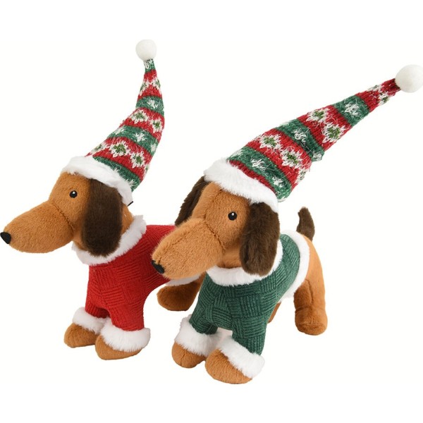 Perro peluche navideño, colores surtidos, 12 x 37 x 31 cm